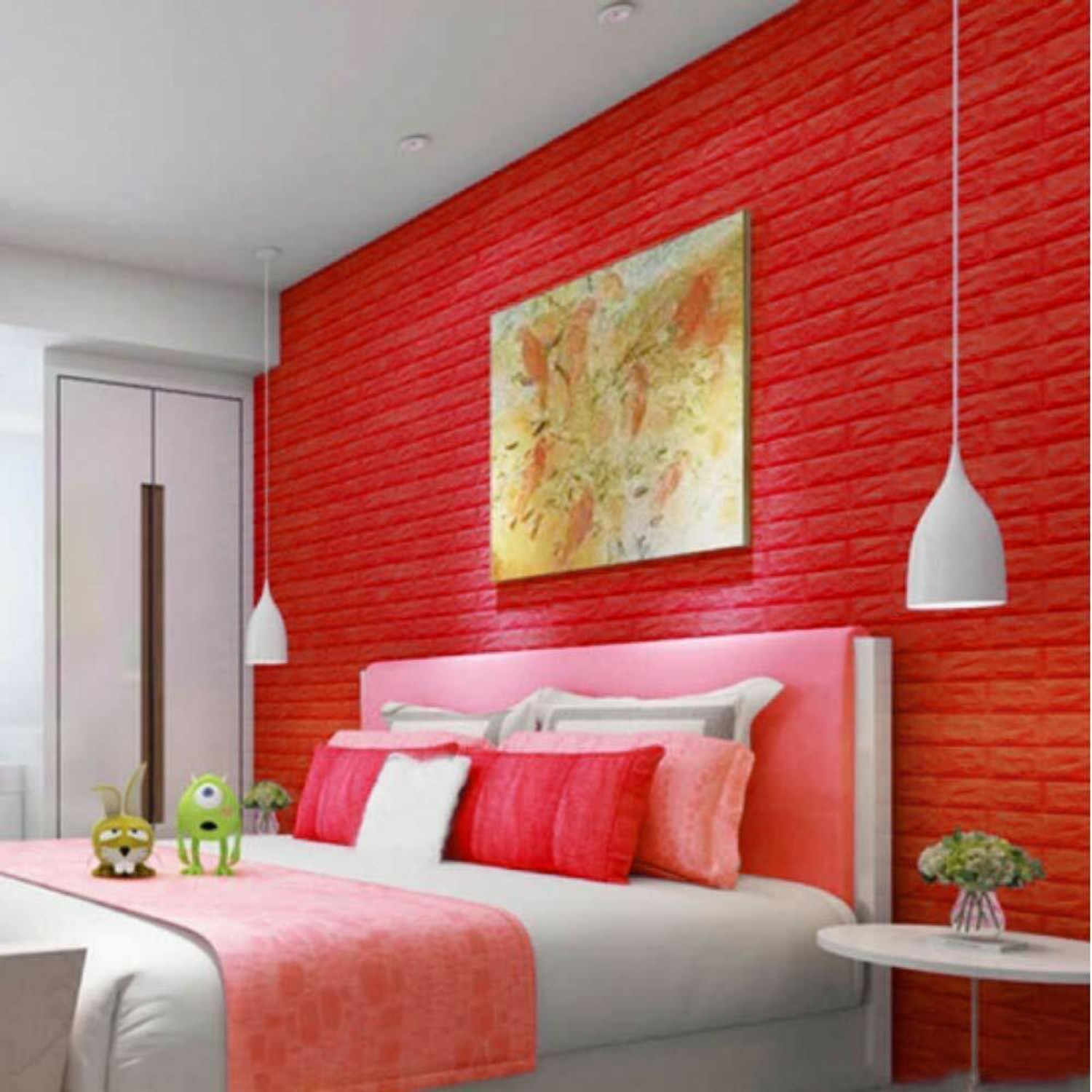 Image of Flipkart SmartBuy 77 cm 3D Brick Wallpaper For Wall Self Adhesive Sticker