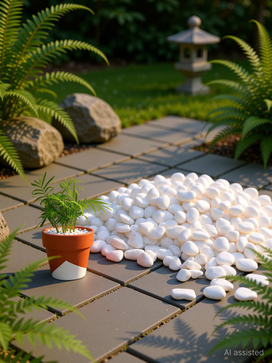 AFAST Smooth White Decorative Rocks – 3 KG for Indoor & Outdoor Décor Regular Asymmetrical Marble Pebbles