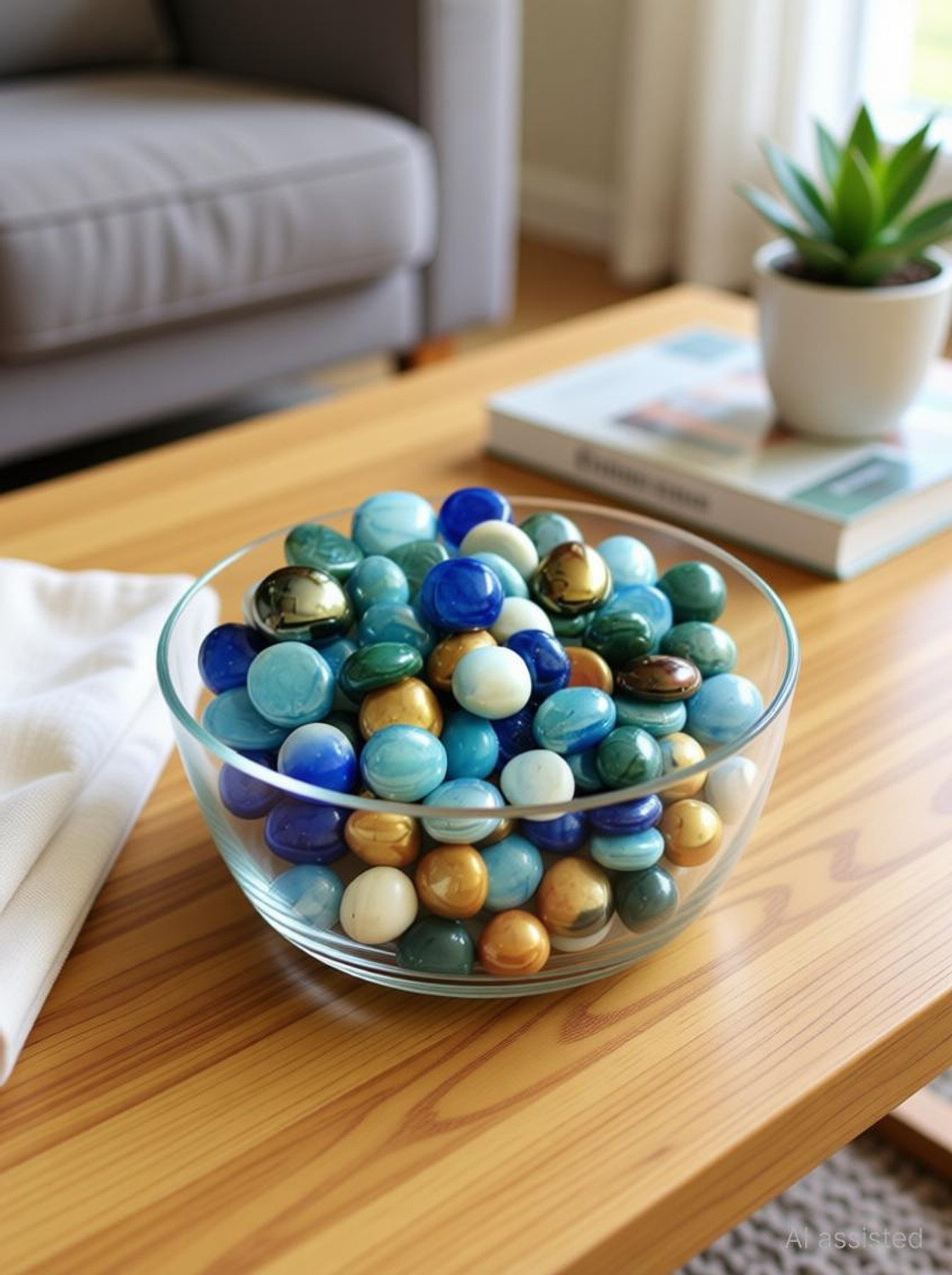 Image of Colour Stone Round Glass Pebbles Decorative Stone For Home Garden Outdoor Decor (450 grams) Polished, Regular, Painted Round Fire Glass Pebbles (Multicolor 450 g)