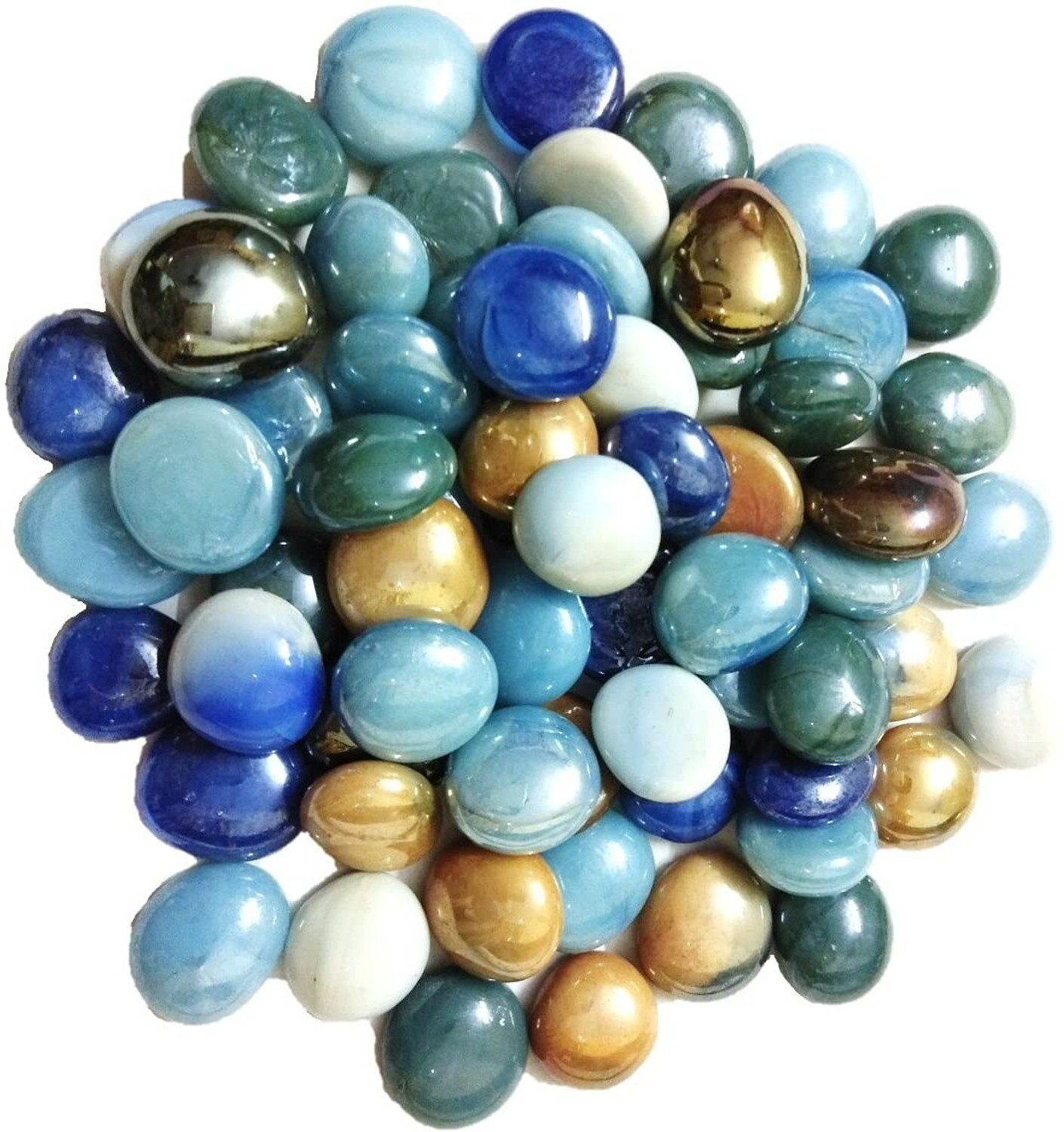 Image of Colour Stone Round Glass Pebbles Decorative Stone For Home Garden Outdoor Decor (450 grams) Polished, Regular, Painted Round Fire Glass Pebbles (Multicolor 450 g)