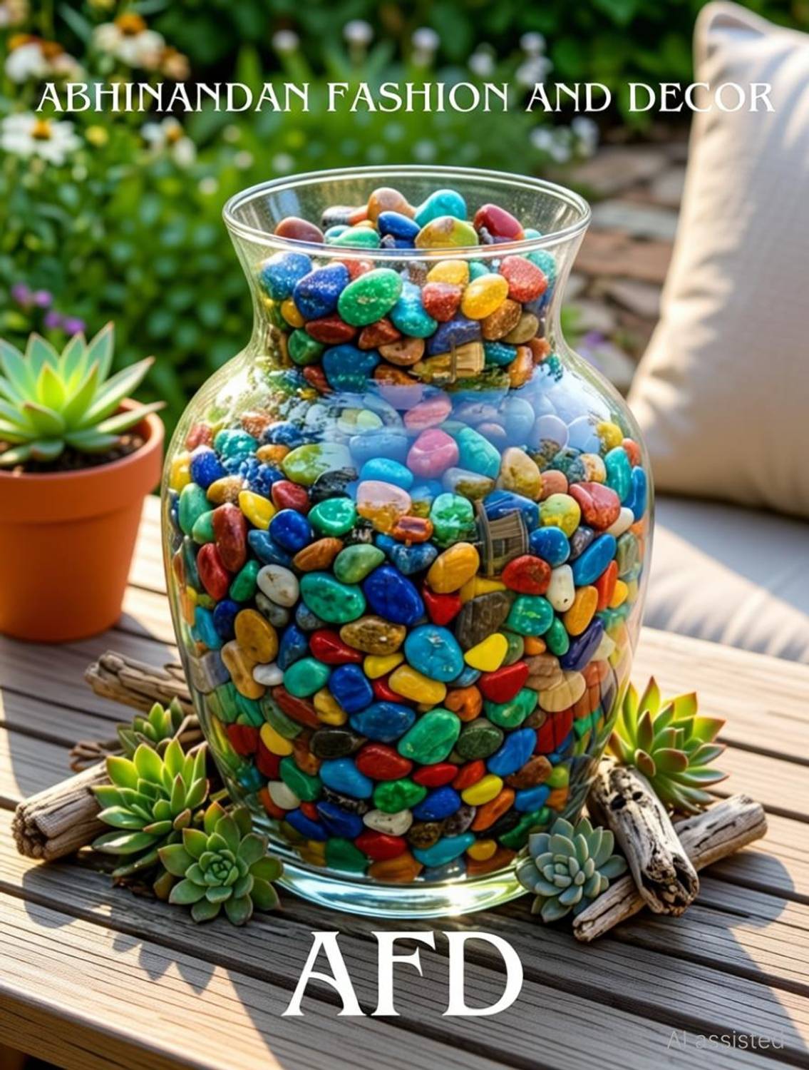 AFD Multicolour 1000GM Regular Round Crystal Pebbles