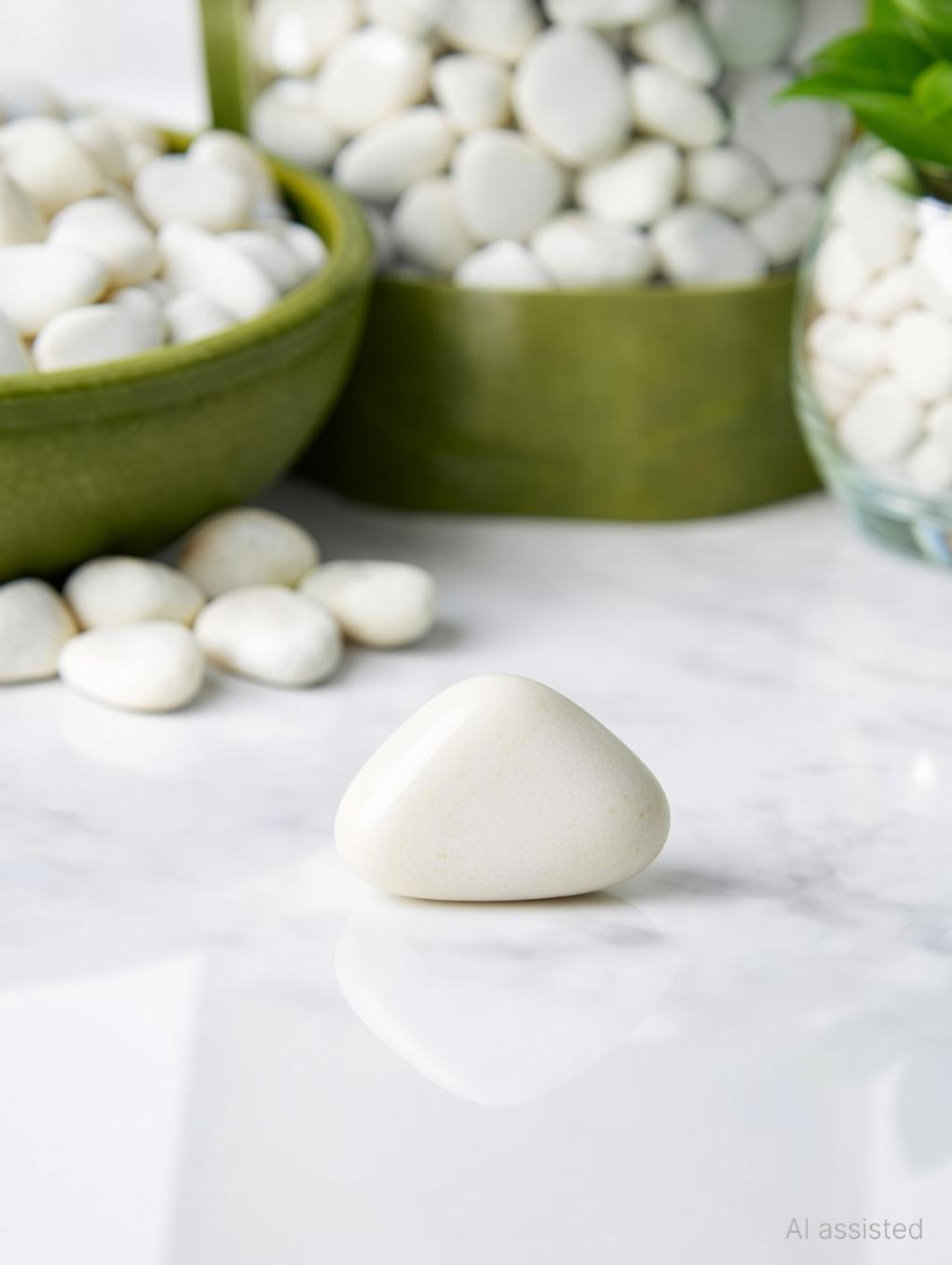 Image of SMAB White Decorative Pebbles for Plants Aquarium Garden Vase Decor 4 Kg Polished Asymmetrical Marble Pebbles