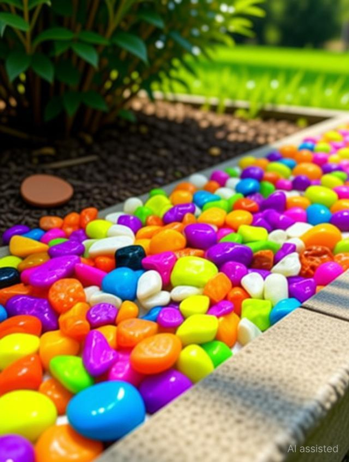 Image of MASHKI Multi Coloured Decorative Stones River Pebbles for Flowerpot, Garden and Aquarium Decoration Painted Asymmetrical Marble Pebbles (Multicolor 1 kg)