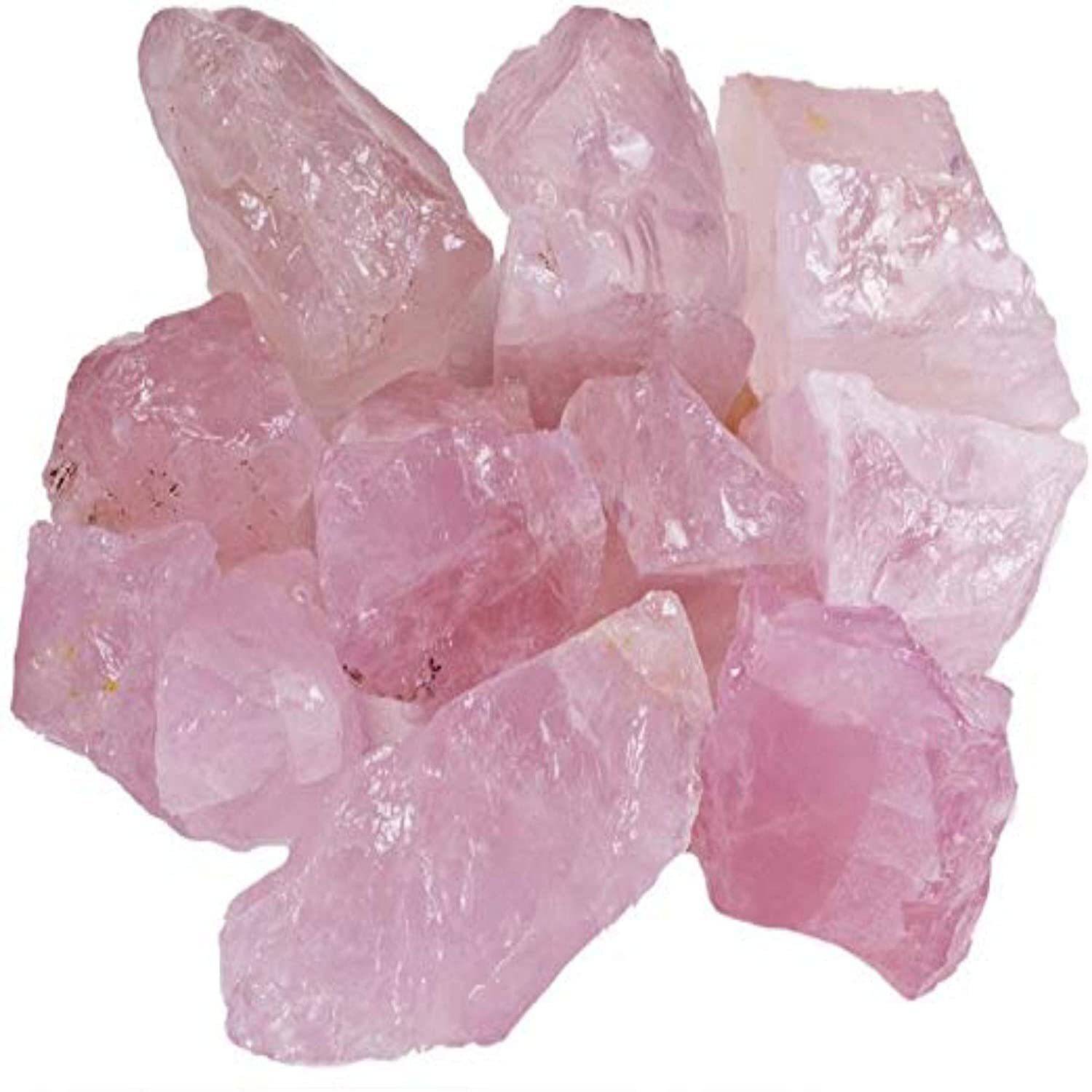 Agatesvibe Natural Rose Quartz Raw Stone 200 Grams Rough Healing Crystal Stones Regular Asymmetrical Crystal Stone