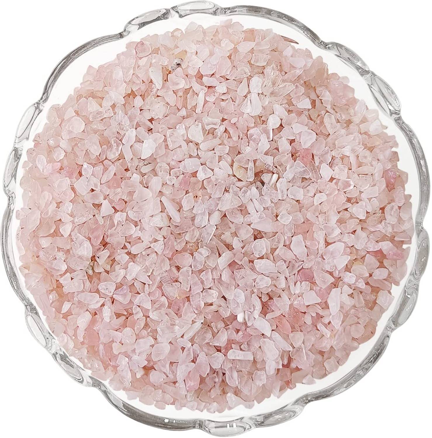 9dzine Rose Quartz Crystal Chips Dust Raw Rough Stone for Reiki Healing Meditation Polished Asymmetrical Crystal Stone