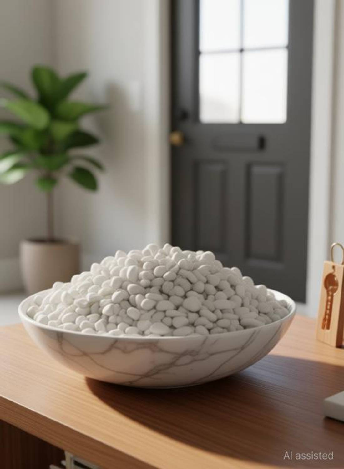 AFAST 5KG White Mixed Decorative Stones & Pebbles Polished Asymmetrical Marble Stone