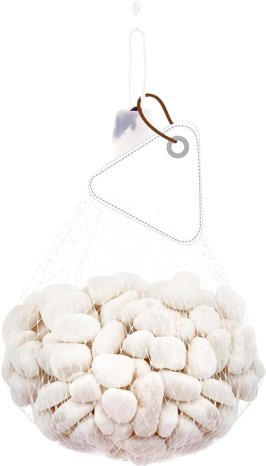 Image of SMAB White Pebble Stones 1 KG for Plants Garden Aquarium Decoration Marble Polished Asymmetrical Marble Stone