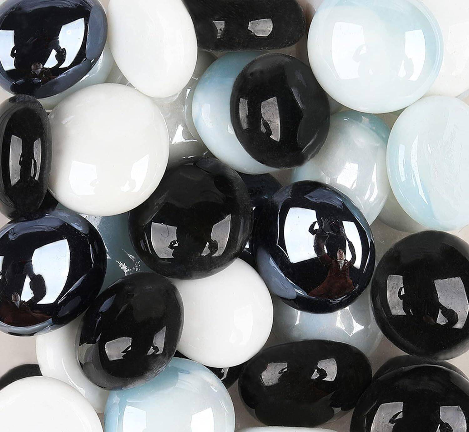 Colour Milky Glass Decorative Gem Stones Pebbles 1.8Kg - Image 1