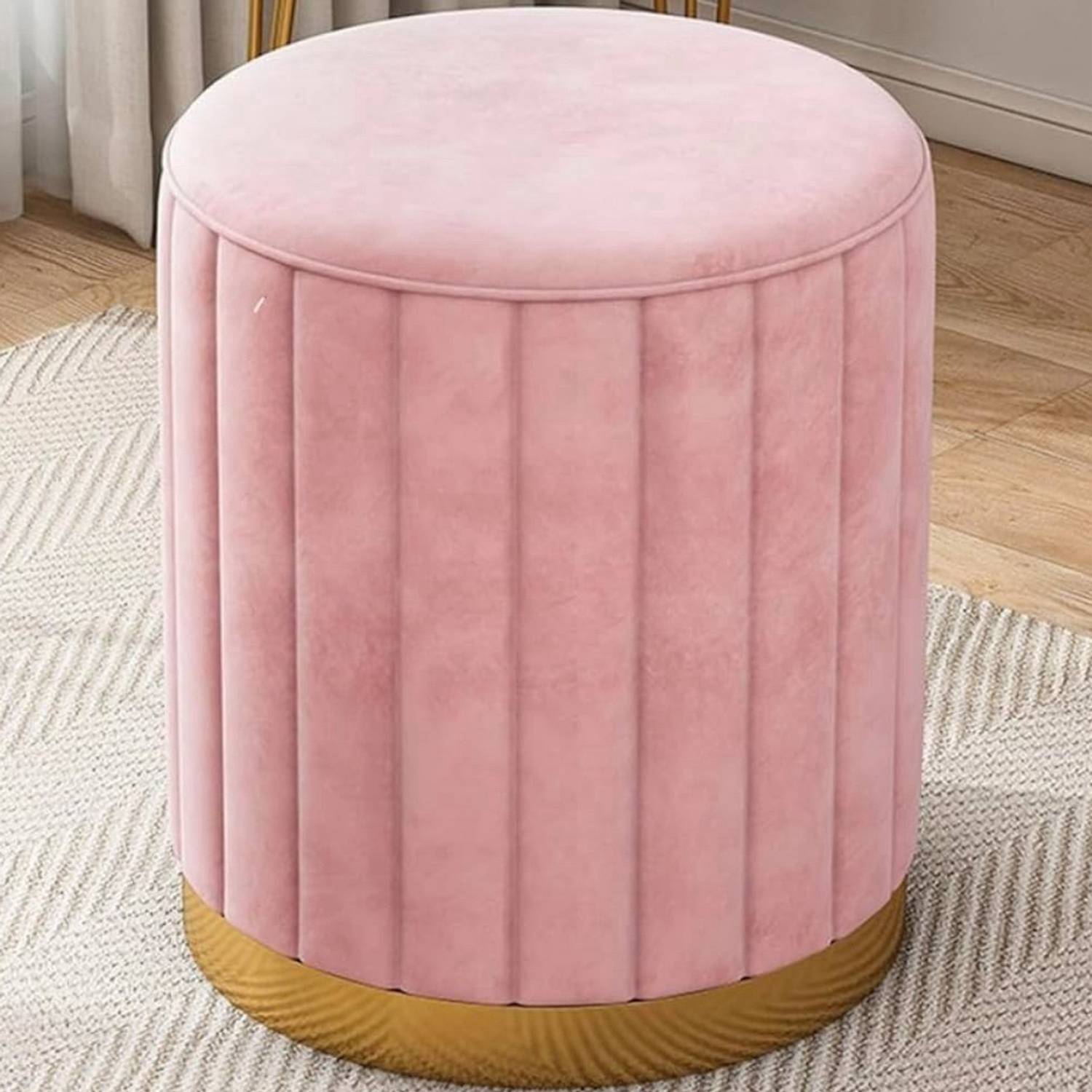 Access Craft Ottoman Pouffes Stool for Living Room Stool (Pink) S