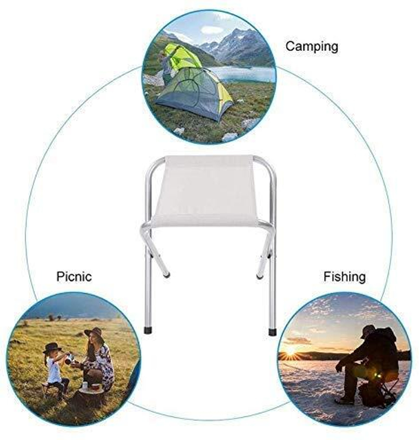 Image of MOBHADA Patio Stool Multipurpos Folding Camping Portable Stool for Garden Outdoor Travel Outdoor & Cafeteria Stool