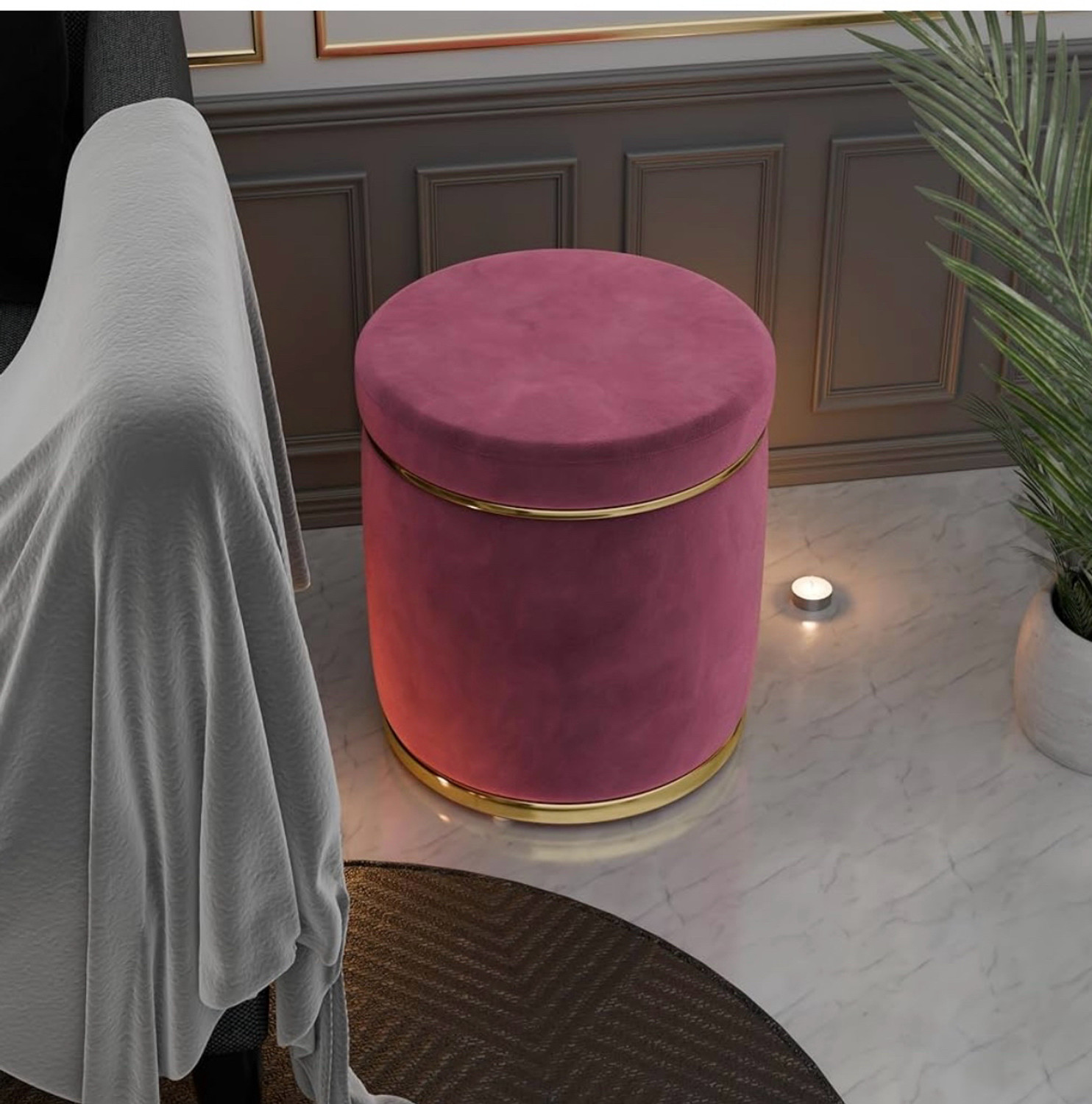 Image of Access craft Access Craft Ottoman Pouffes Stool for Living Room Sitting Stool(Pink) Stool