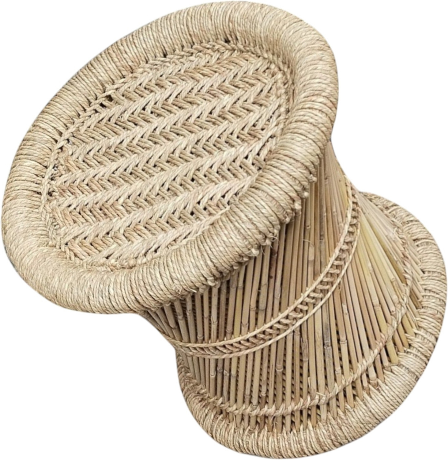 Image of JRS Handmade Bamboo stool mudda chair home garden office Outdoor & Cafeteria Stool
