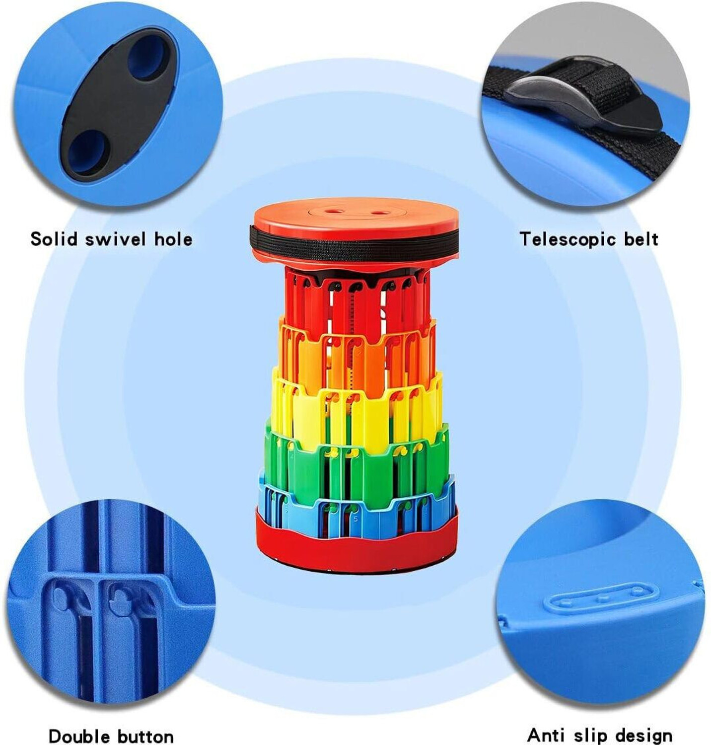 Image of VICHAXAN Outdoor Portable Folding Stool, Camping, Hiking, Fishing, Picnic Chair Seat Outdoor & Cafeteria Stool