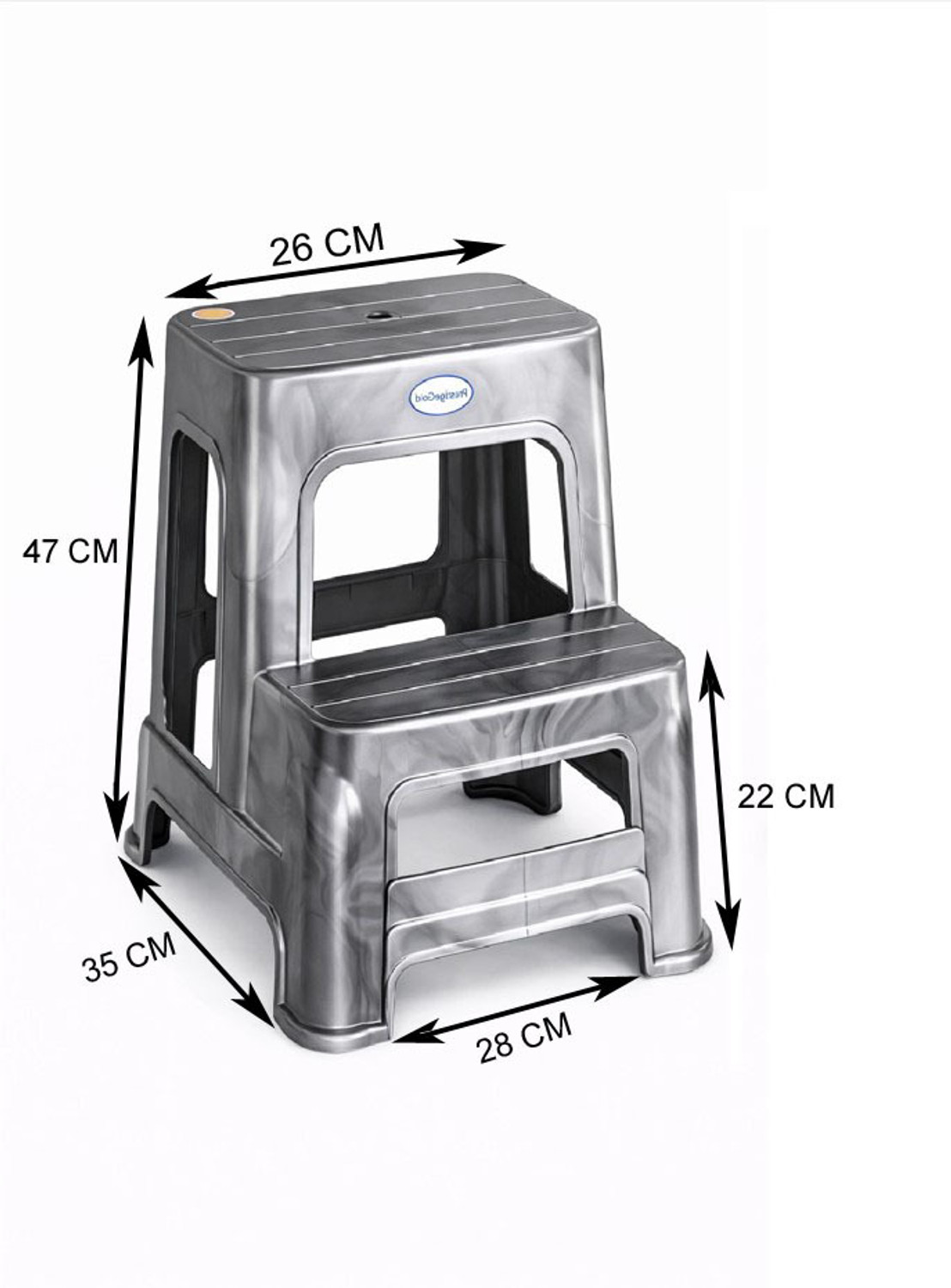 Image of SRI GAYATHRI POLYMERS Heavy Duty Plastic Two Step Stool for Kitchen,Bathroom&Home|Multipurpose stool Living & Bedroom Stool
