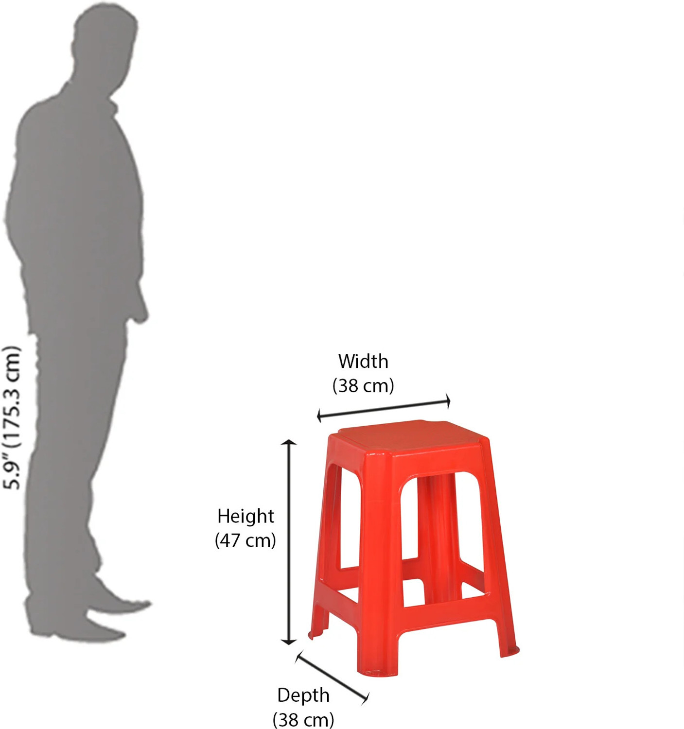 Image of Nilkamal Plastic Seating Stool for Home Office And Garden high Load Capacity Stool
