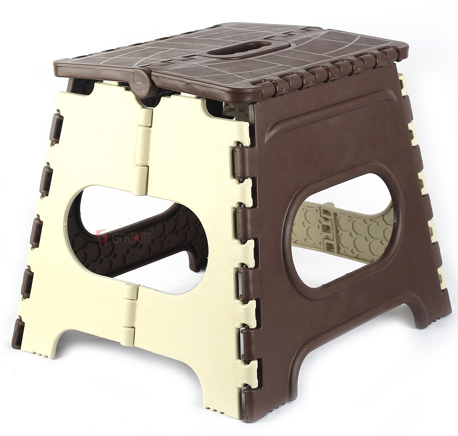 Image of GOCART 12 Inches Super Strong Folding Step Stool for Adults and Kids, Kitchen Stepping Stools, Garden Step Stool Kitchen Stool