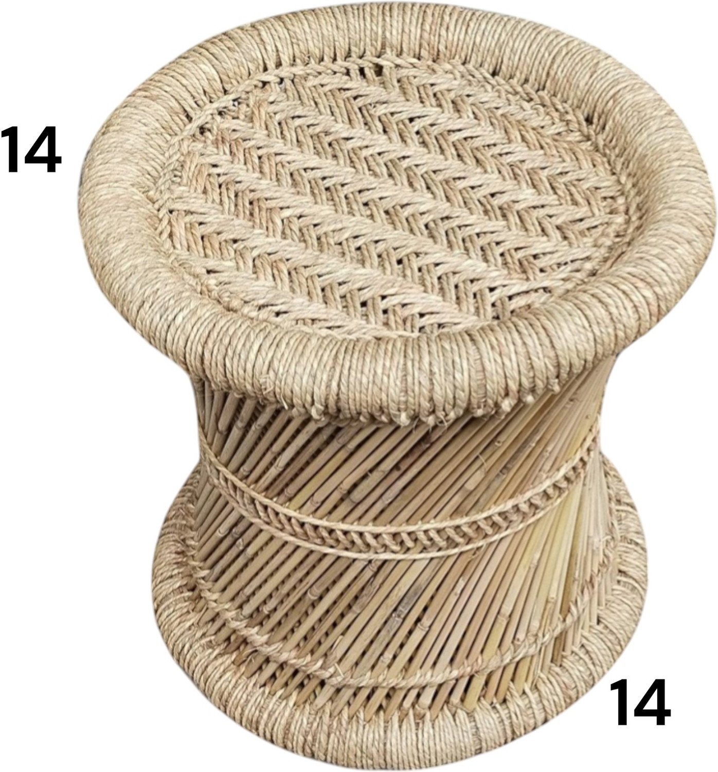 Image of JRS Handmade Bamboo stool mudda chair home garden office Outdoor & Cafeteria Stool