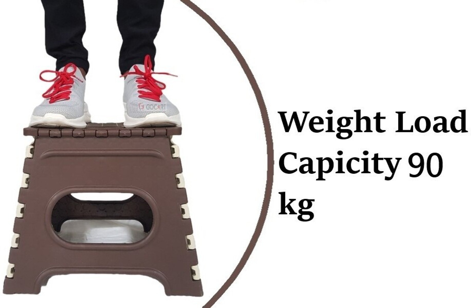 Image of GOCART 12 Inches Super Strong Folding Step Stool for Adults and Kids, Kitchen Stepping Stools, Garden Step Stool Kitchen Stool