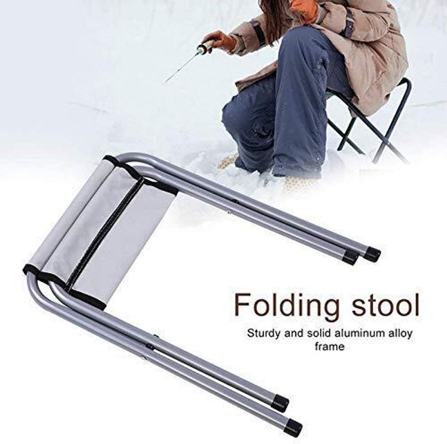Image of MOBHADA Patio Stool Multipurpos Folding Camping Portable Stool for Garden Outdoor Travel Outdoor & Cafeteria Stool
