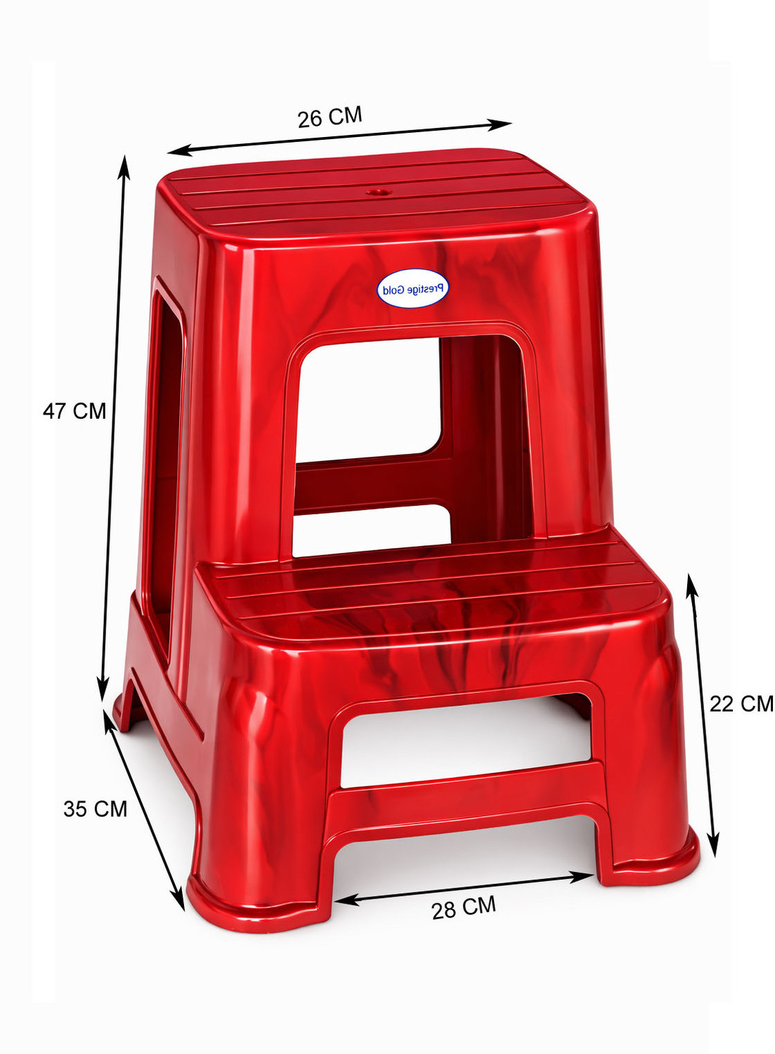 Image of SRI GAYATHRI POLYMERS Heavy Duty Plastic Two Step Stool for Kitchen,Bathroom&Home|Multipurpose stool Living & Bedroom Stool