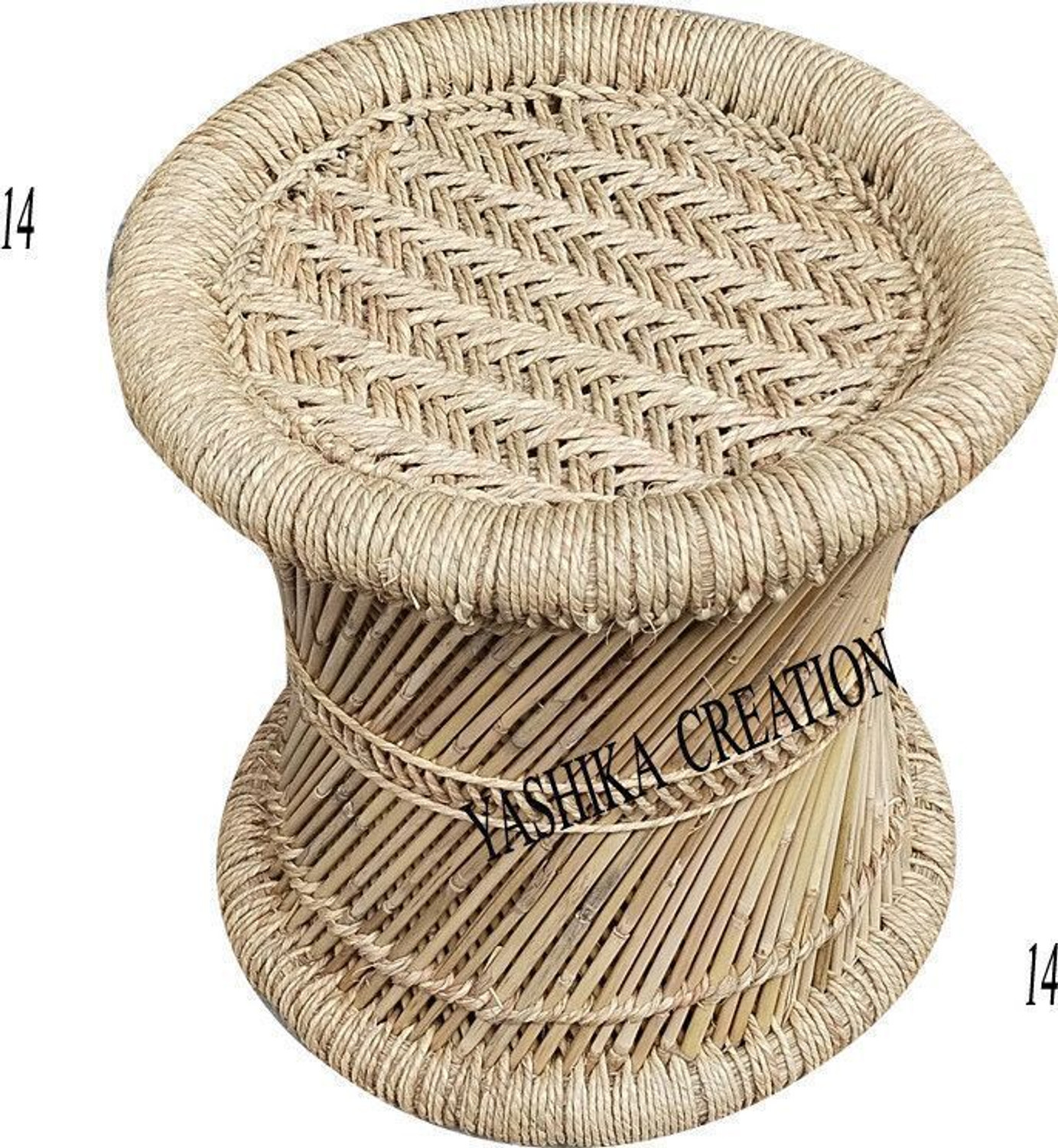 Image of Yashika Creations Handmade Bamboo stool for Home & Office 14x14 Outdoor & Cafeteria Stool