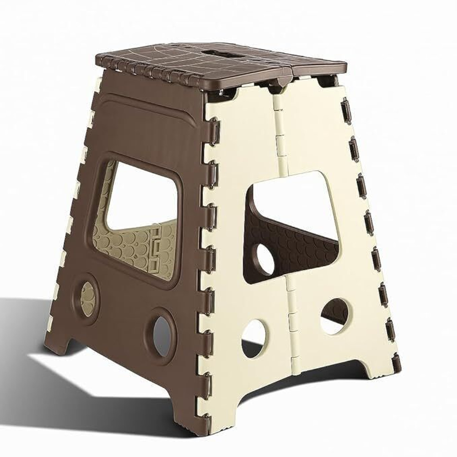 Image of Omniversal 18 Inch Plastic Elegant Look and Super Strong Folding Step Stool for AdultS Kitchen Stool