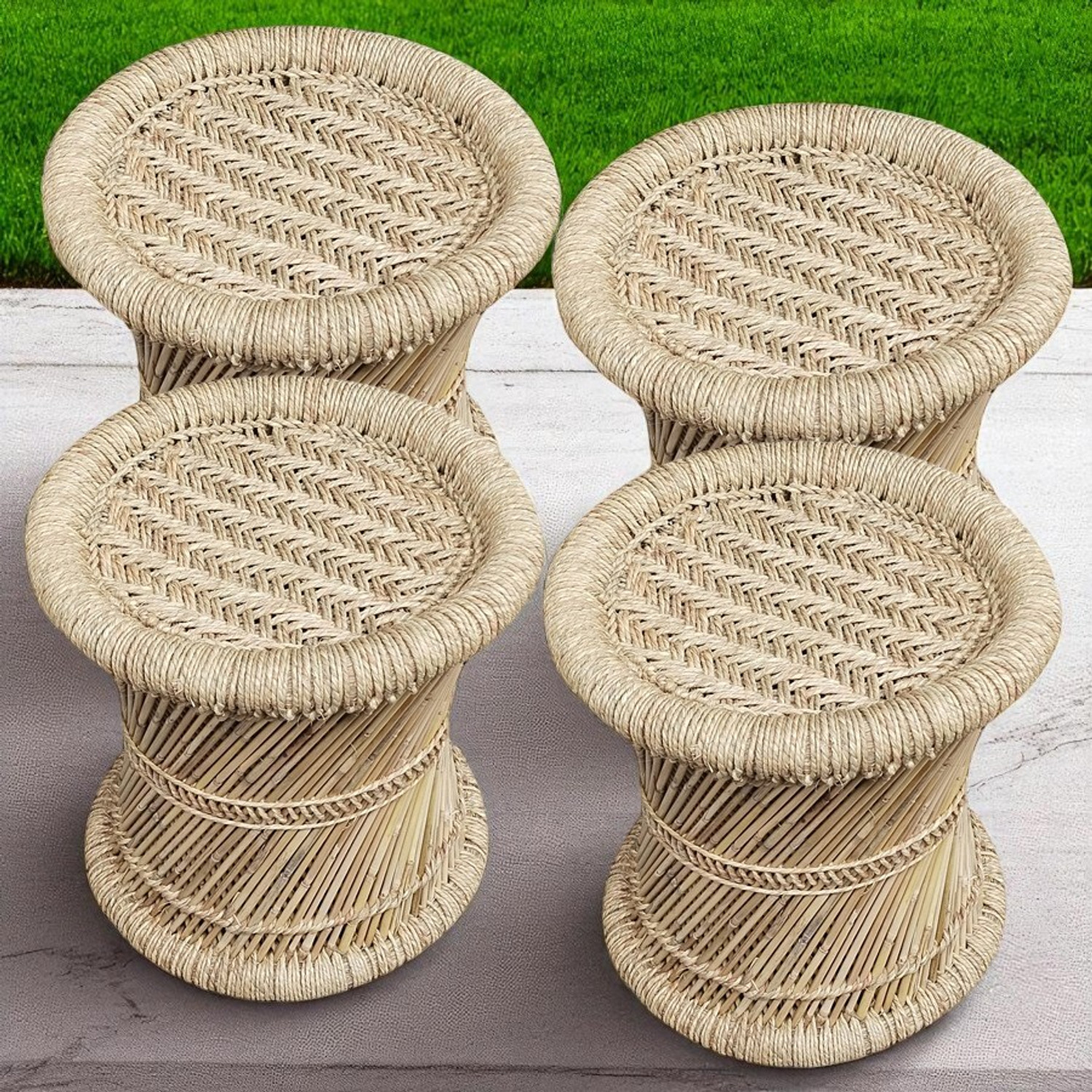 Image of JRS Handmade bamboo mudda Stool chair for office home indoor garden Outdoor & Cafeteria Stool