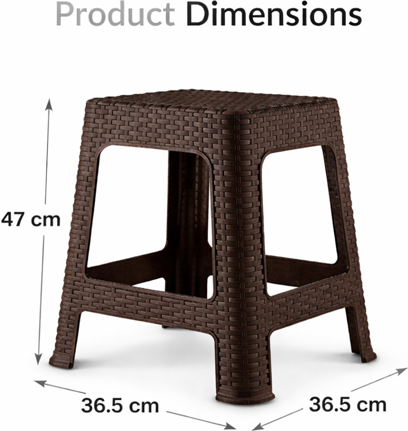 Image of Durasto Plastic Sitting Stool for Bedroom, Kitchen, Living Room, Bedroom, Office Use Stool (Brown, Pre-assembled)