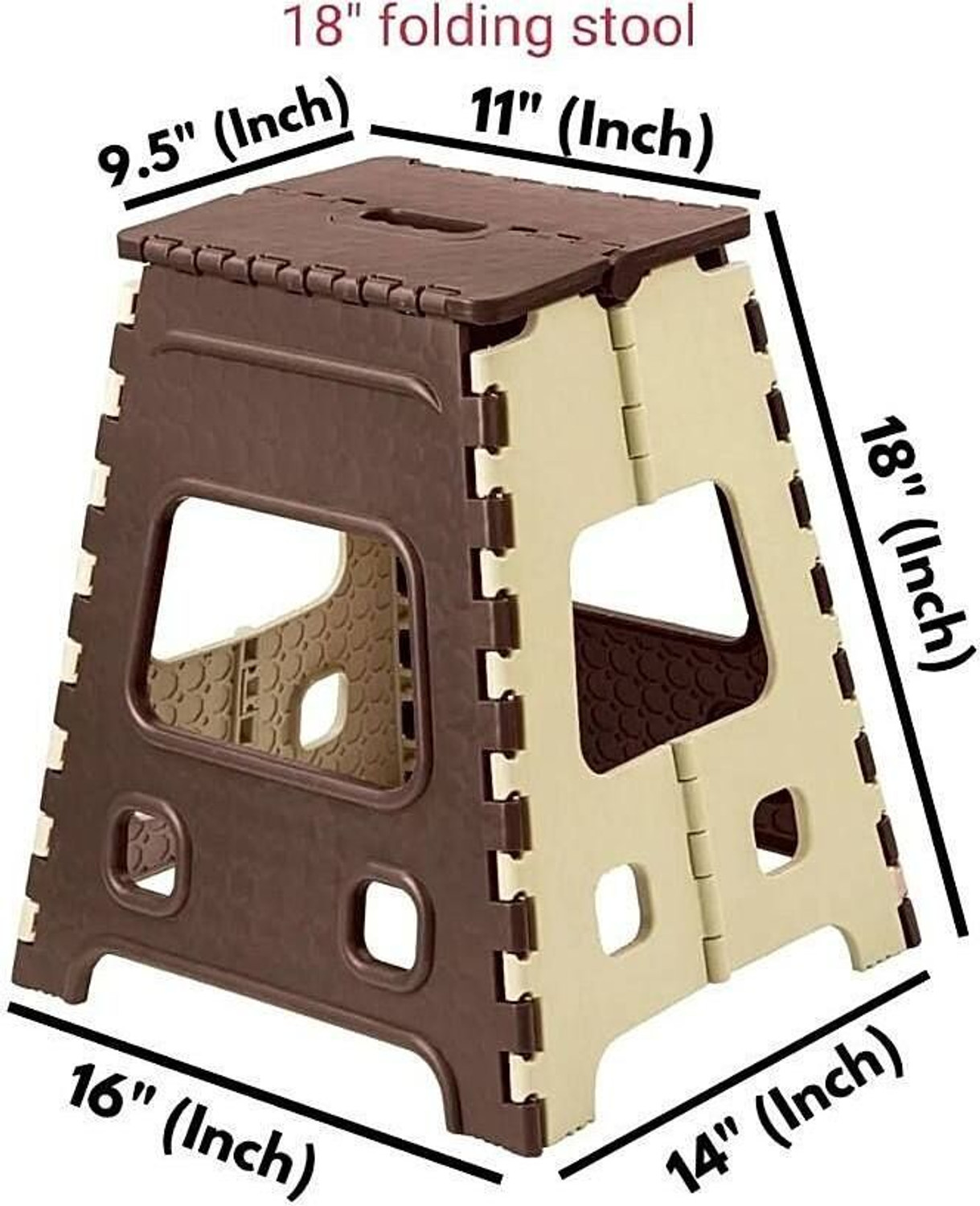 Image of Omniversal 18 Inch Plastic Elegant Look and Super Strong Folding Step Stool for AdultS Kitchen Stool
