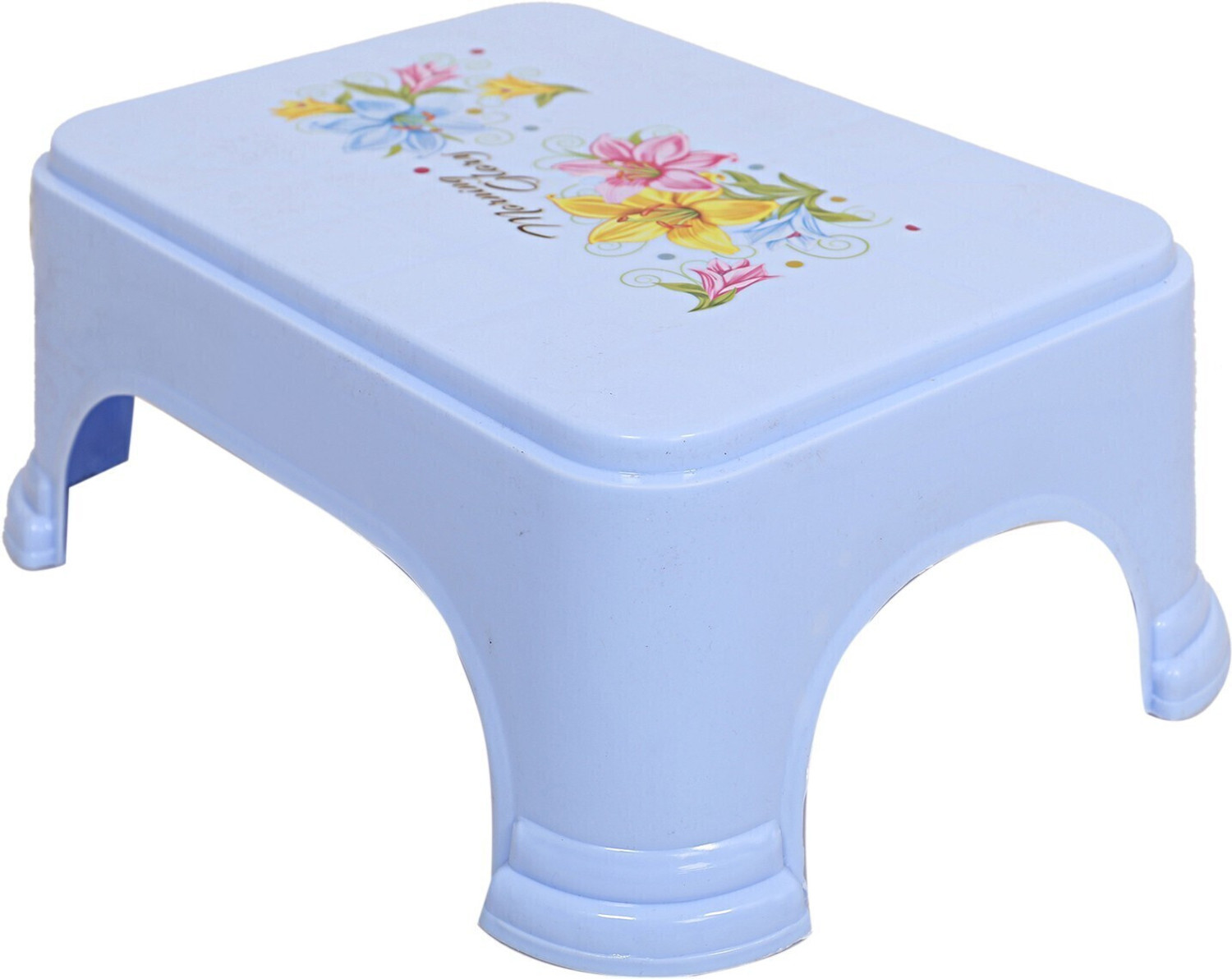 Image of KUBER INDUSTRIES Plastic rectangular Bathroom Patla /Stool (Blue)-CTKTC1937 Stool
