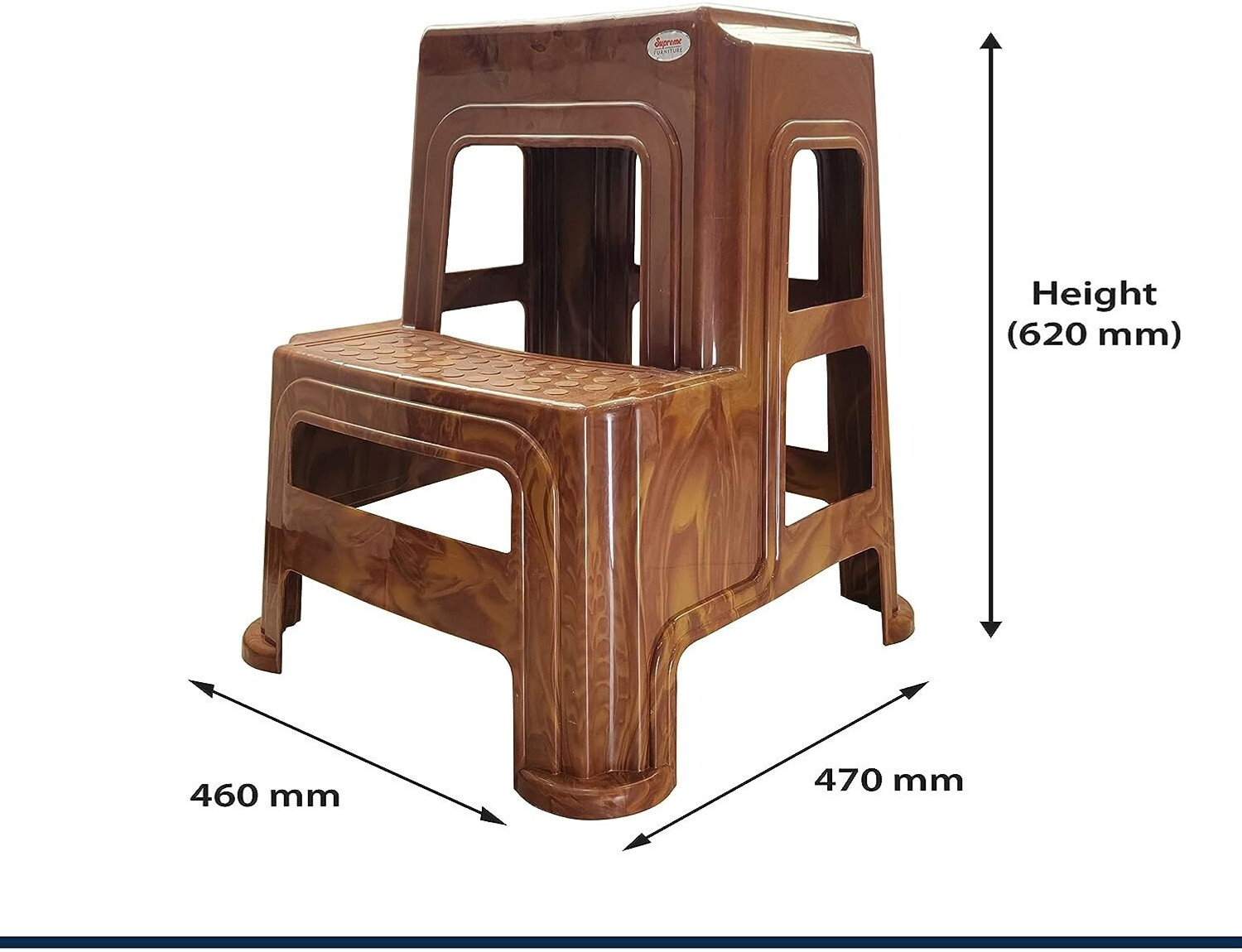 Image of Furniture Yard Supreme Multi-Purpose Stepper Stool for Home Kitchen Office Bathroom Use Living & Bedroom Stool
