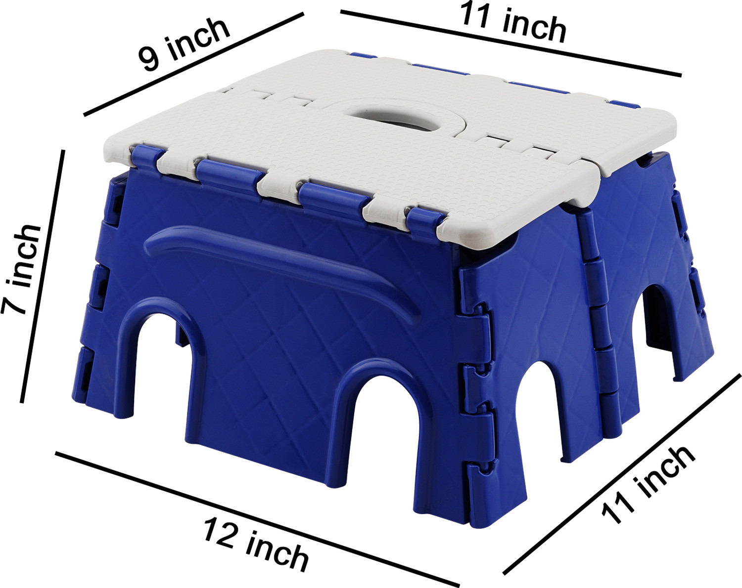 Image of Primelife Plastic 7 Inch Folding Step Stool, Folding Stool for Kitchen, Bathroom, Office Living & Bedroom Stool