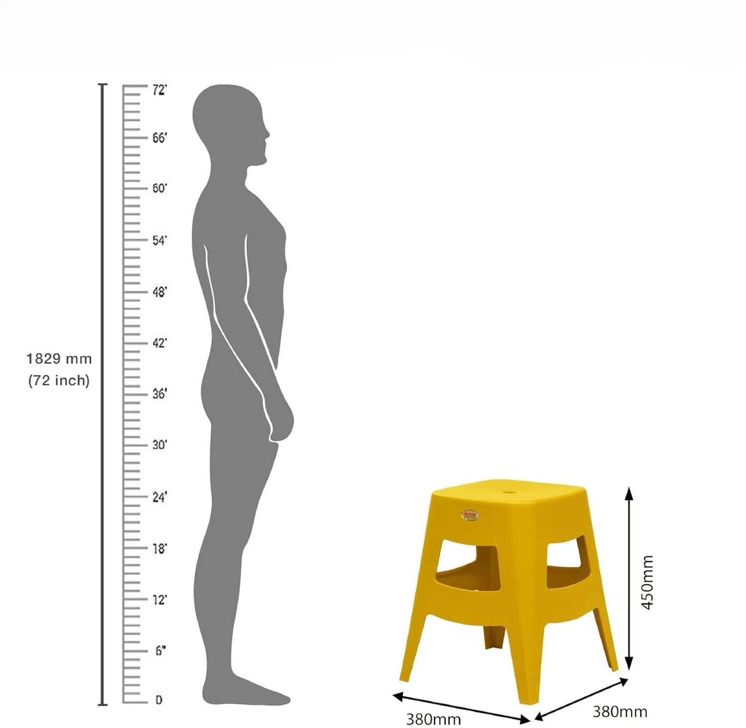Image of Supreme Supreme Plastic Multi Purpose Tuffy Stool (Count : 4) Living & Bedroom Stool