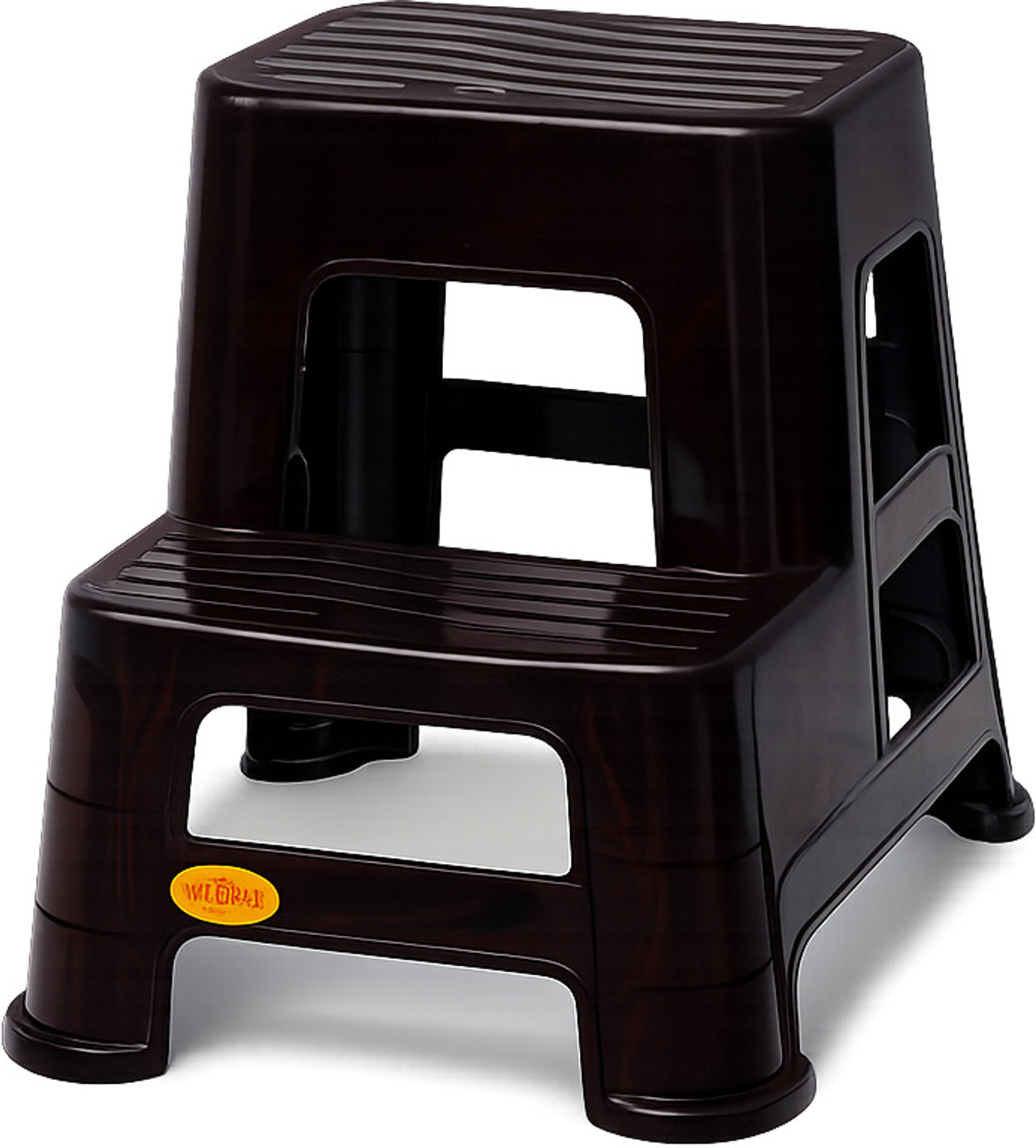 Image of NP NATIONAL Since 1952 Sigma Dual-Step Ladder Stool with Wide Base and Grip Treads Kitchen Stool