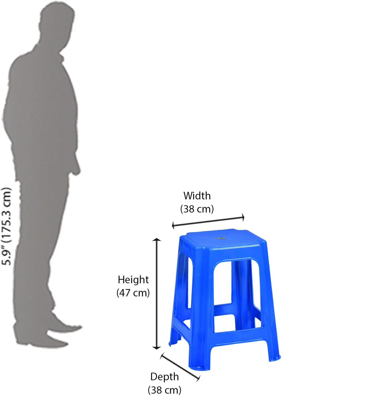 Image of Nilkamal Plastic Seating Stool for Home Office And Garden high Load Capacity Stool Hospital /Clinic Stool