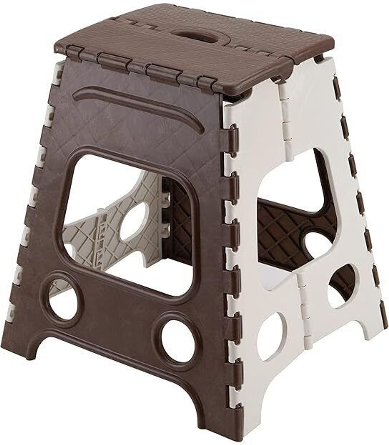 Image of Omniversal 18 Inch Plastic Elegant Look and Super Strong Folding Step Stool for AdultS Kitchen Stool
