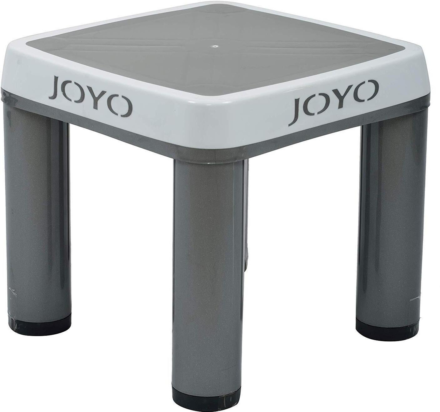 Image of Tedemel Joyo Plastic Multipurpose Strong 5 Legs Tuff Square Stool (Big) - Grey Bathroom Stool (Grey, Pre-assembled)