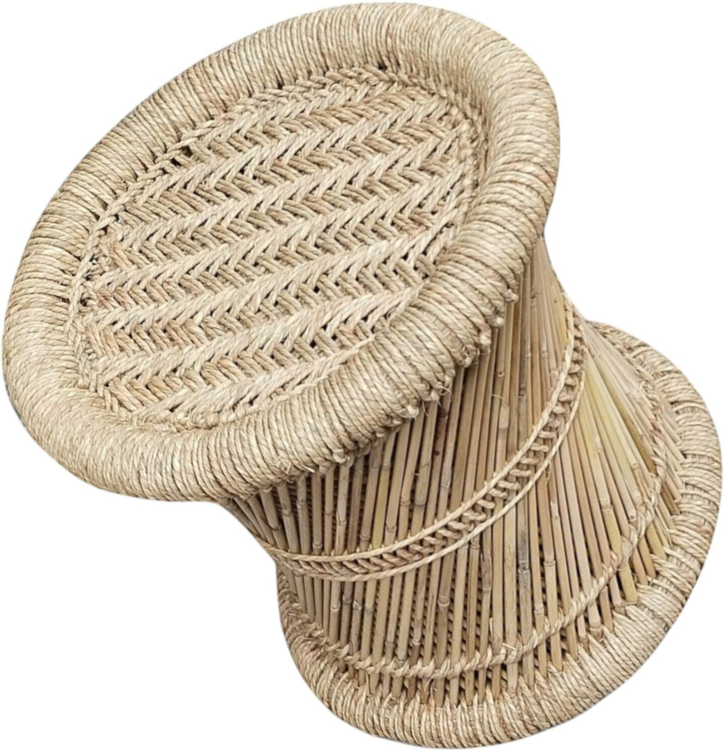 Image of Yashika Creations Pure handmade Bamboo Stool Mudda /mudha /muddi for living room /balcony /set of 2 Outdoor & Cafeteria Stool