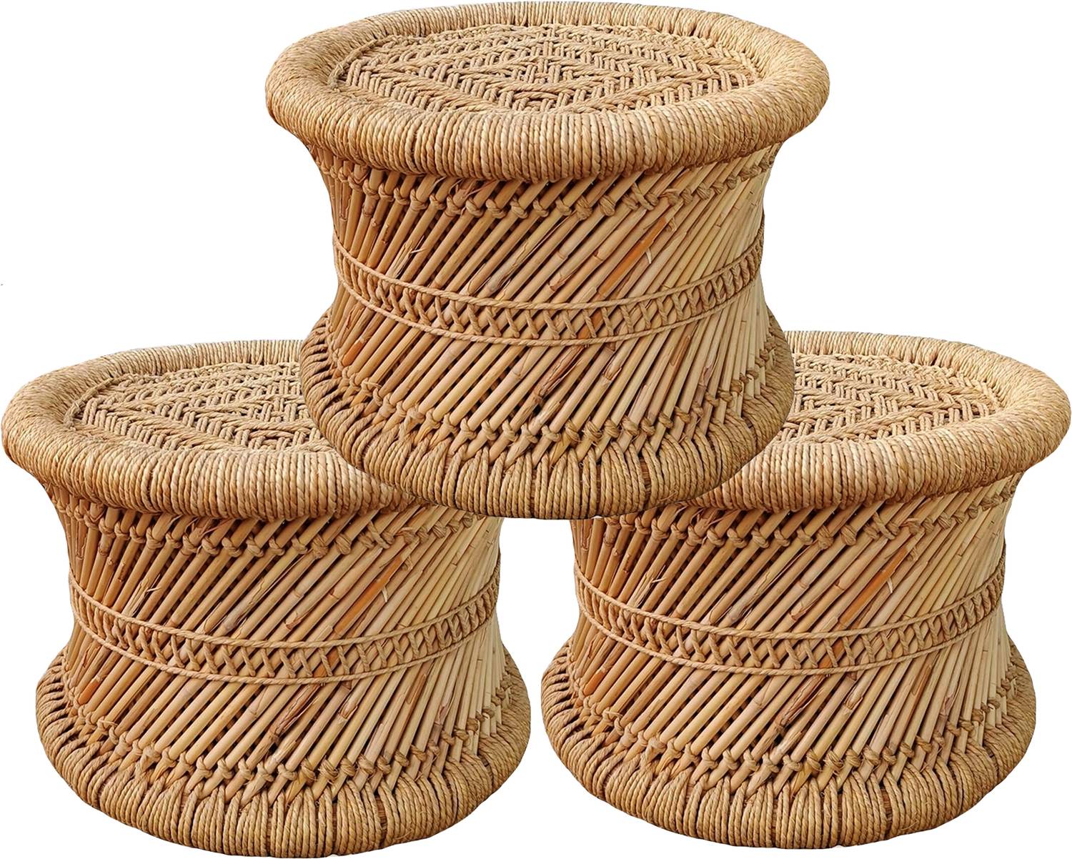 Bhavishya Sada Muddi Stool, Chair For Living Room Round Shape Wooden Stool For Garden Outdoor & Cafeteria Stool