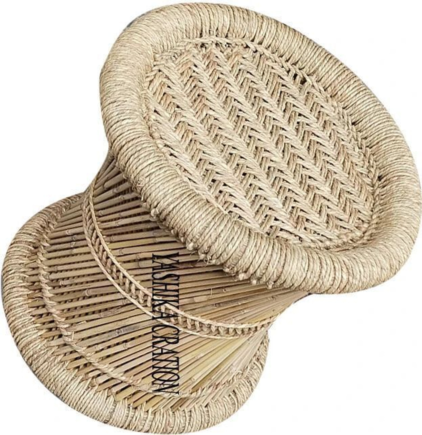 Image of Yashika Creations Handmade Bamboo stool for Home & Office 14x14 Outdoor & Cafeteria Stool