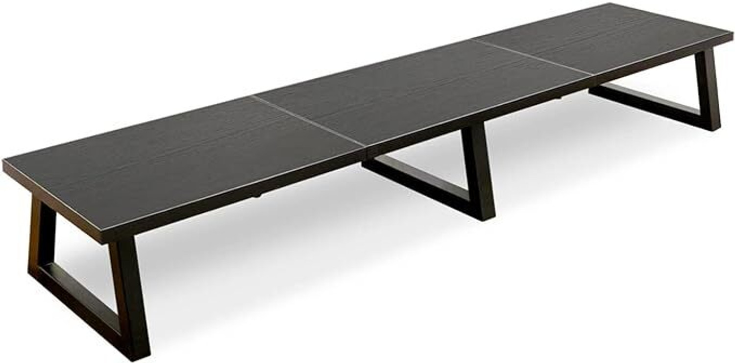 Image of Indian Decor XL652 Classic Black 42 inch Dual Monitor Riser,Long Monitor Stand for 2 Monitors Living & Bedroom Stool