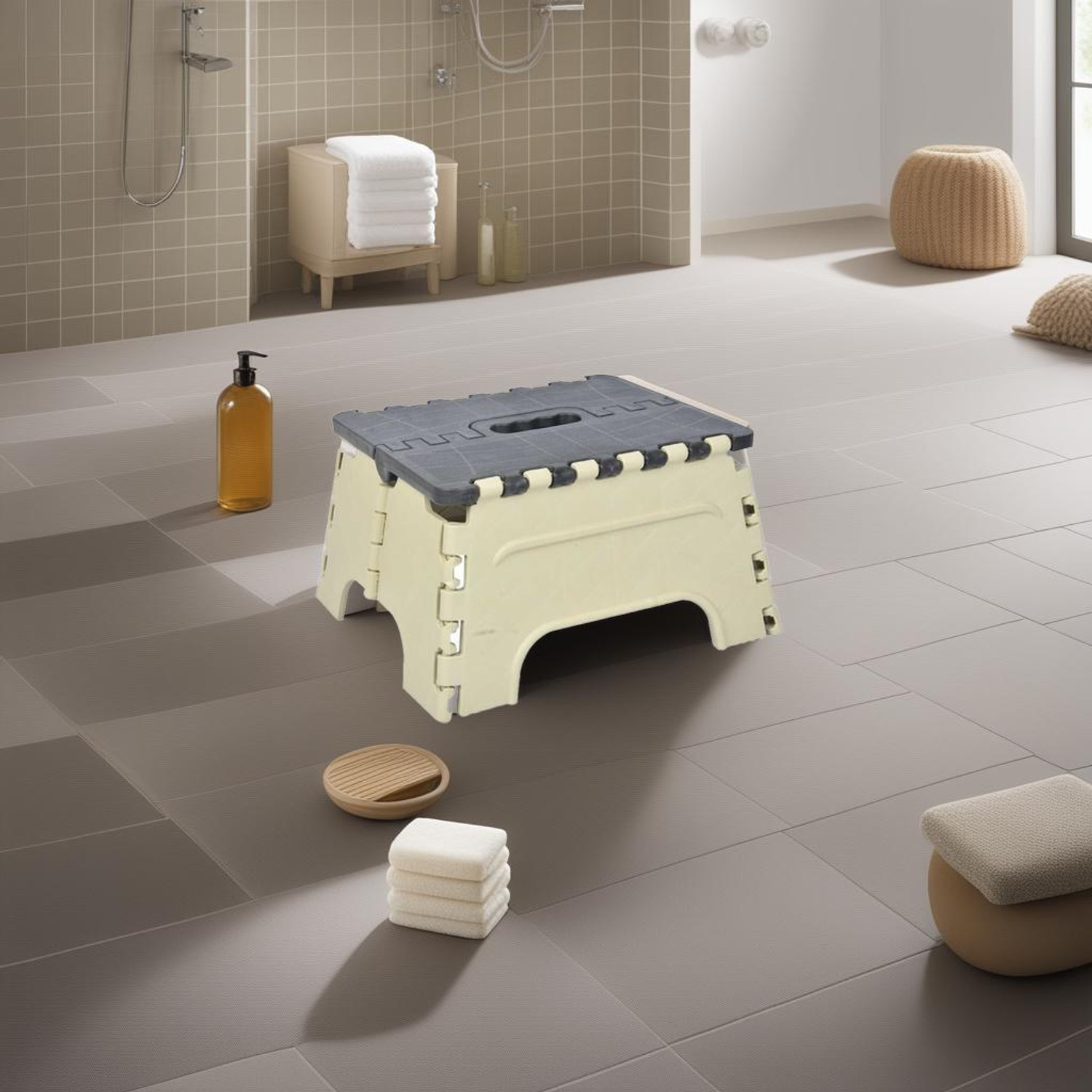 Image of Sorath Plastic Small Folding Step Stool Super Strong Foldable Stool for Adults & kids Bathroom Stool