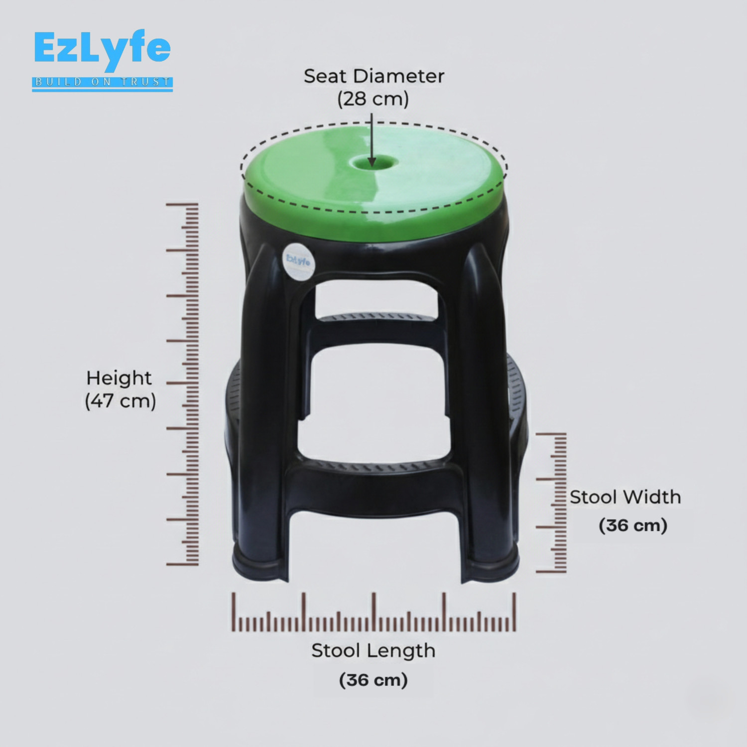 Image of EzLyfe Pack of 2 Outdoor & Cafeteria Stool