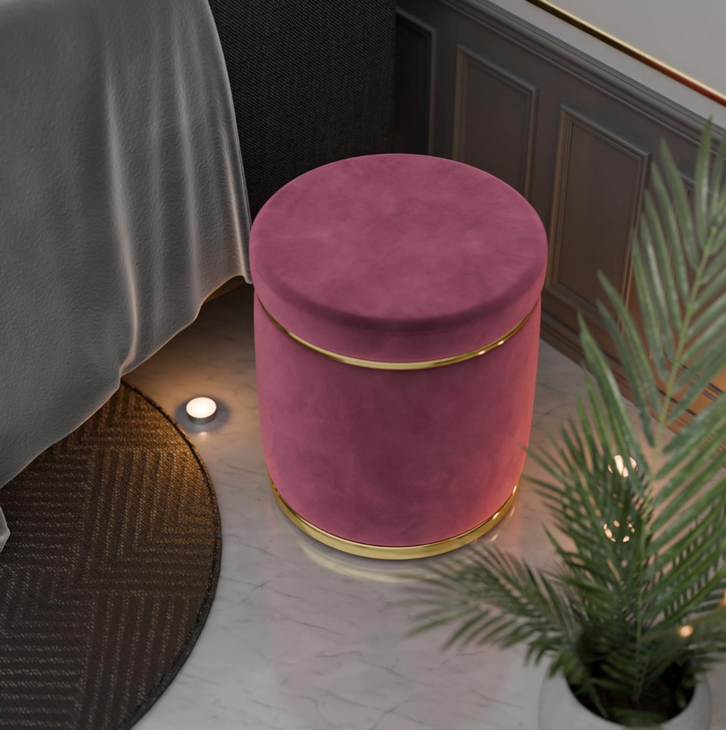 Image of Access craft Access Craft Ottoman Pouffes Stool for Living Room Sitting Stool(Pink) Stool