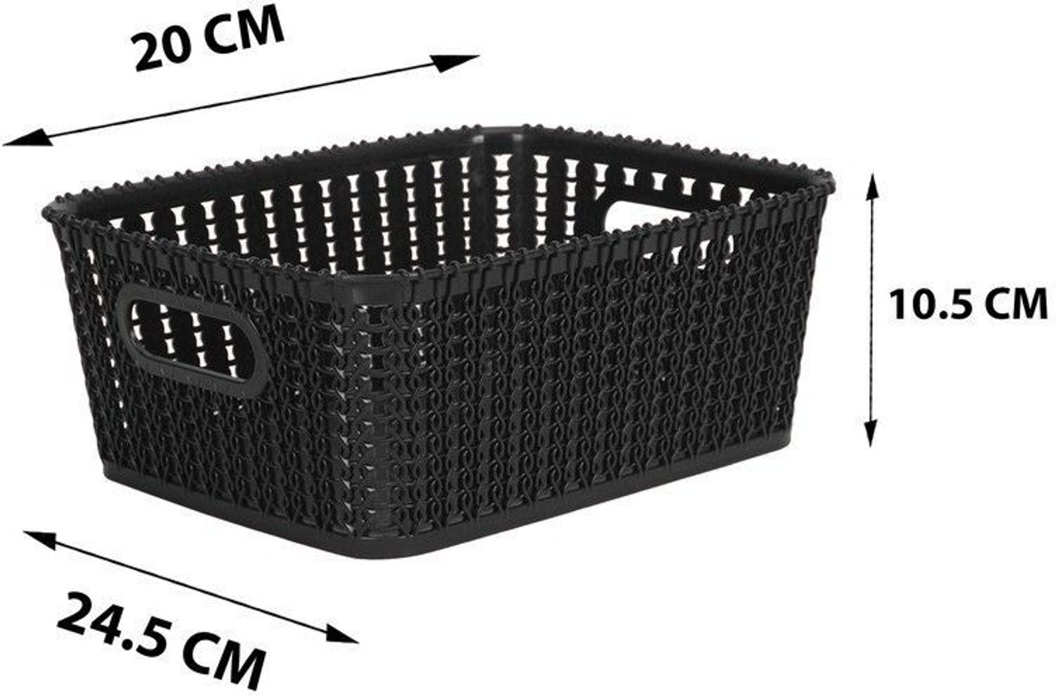 Image of Cutting EDGE Plastic Set of 2|Medium|Black|Multipurpose Sturdy Woven Storage Baskets Storage Basket