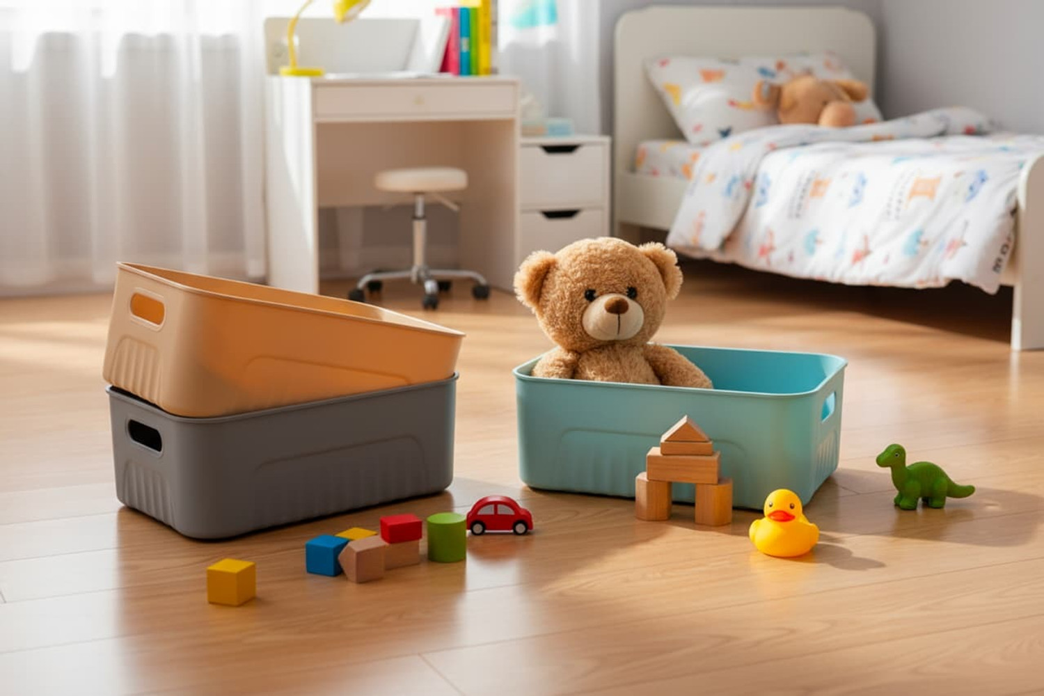 Image of STREPTO Plastic STREPTO MODEN BASKET SET FOR MULTIPURPOSE (PACK OF 3) Storage Basket