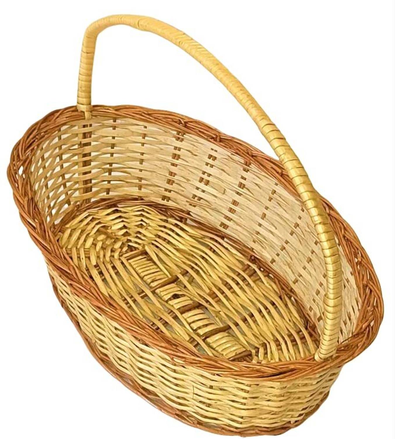 Aleena creations Bamboo Oval Shape Basket Hamper/Flower/Chocolate/Bread/Pooja/Fruits Basket, 13x9x5 in, Storage Basket