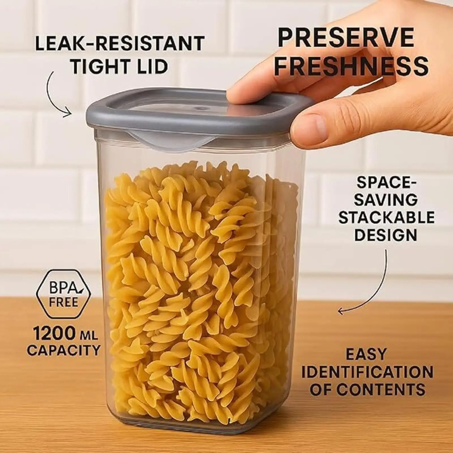 Image of STARDOT Plastic 6 PCS Fridge Storage Boxes Storage Containers (1500 ML ) Storage Basket Storage Basket