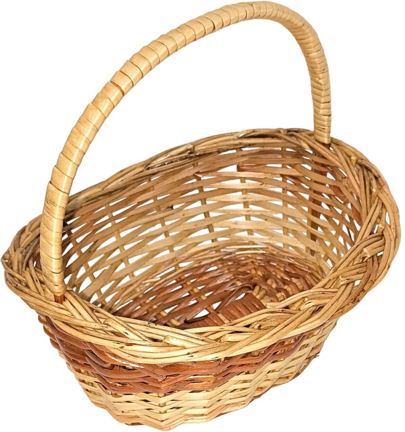 Aleena creations Bamboo Oval Handle Badami Shape Basket For Dry fruit chocolate Multipurpose 7x5 in Storage Basket