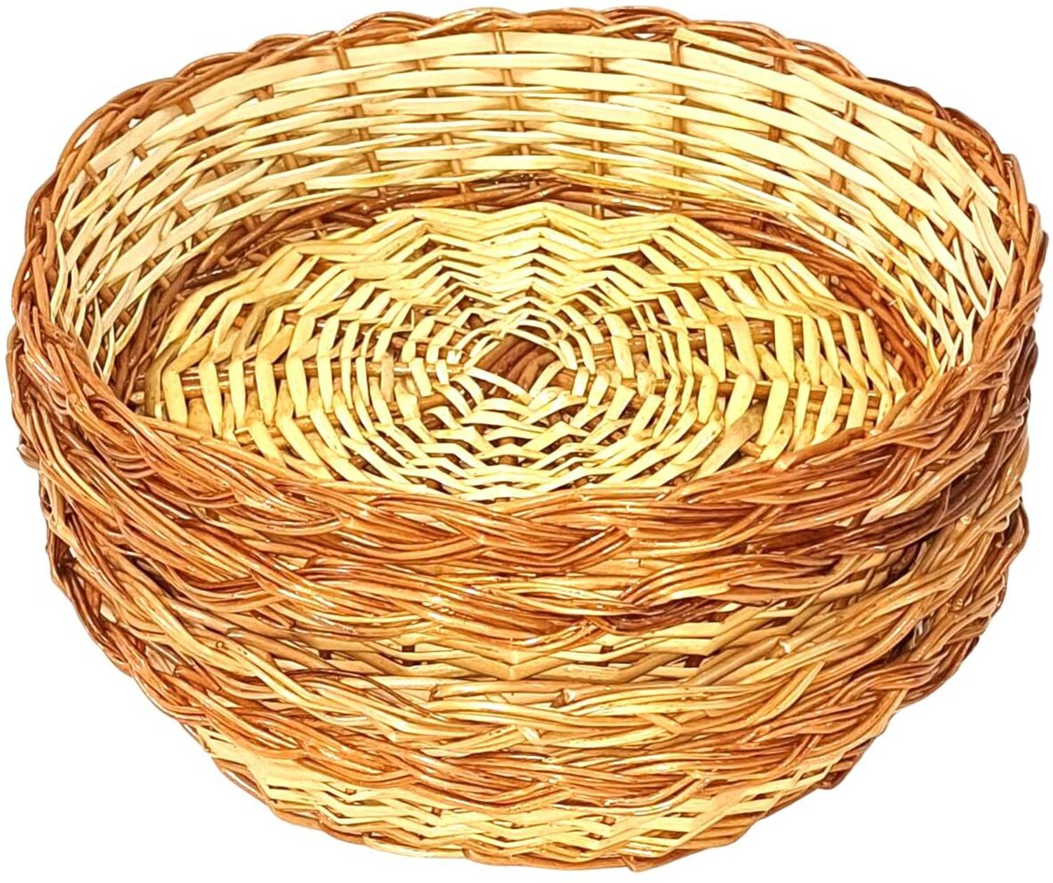 Aleena creations Bamboo Round Cane Baskets Chocolate/Flower/Fruits/Pooja/Gifts/Bread Baskets Size_8x8 in Storage Basket
